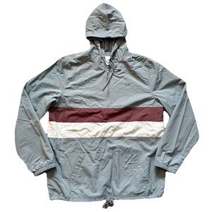 Katin Pullover Windbreaker Jacket Hoodie Mens Large Grey Half Zip Drawstring